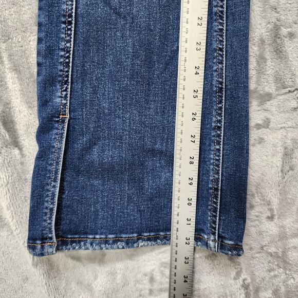 Maurices M. Jeans Womens 8 Blue Vintage Flare Cool Comfort High Rise Slit Hem - Picture 12 of 14